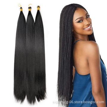 22 Inch Straight Hair Extensions Silky Crochet Pre-Stretched Synthetic Fiber Braided Hair Bundles Bone Straight Hair
